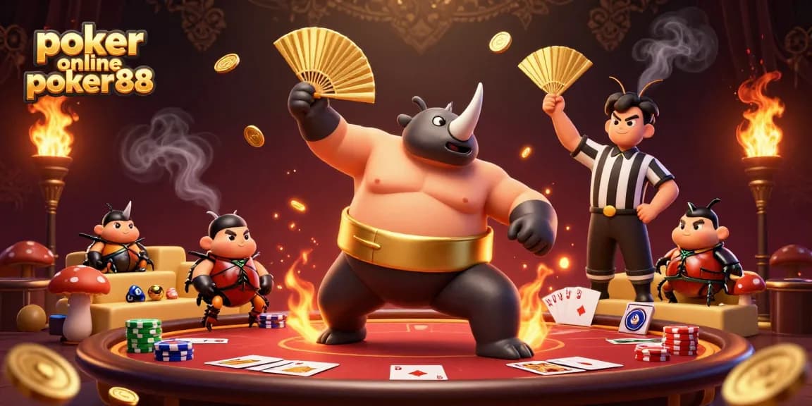 Experience thrilling action in poker online poker88 with a vibrant 3D illustration of poker champions!