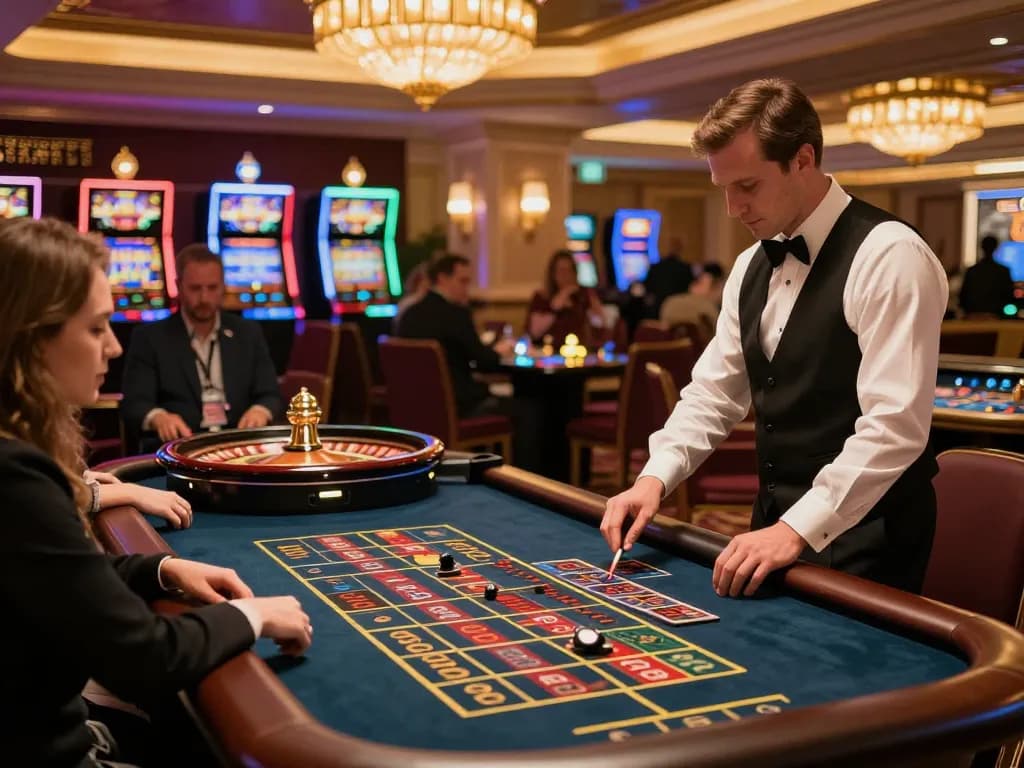 Engaging roulette gameplay at SC88 casino, luxurious atmosphere with vibrant colors and players betting.