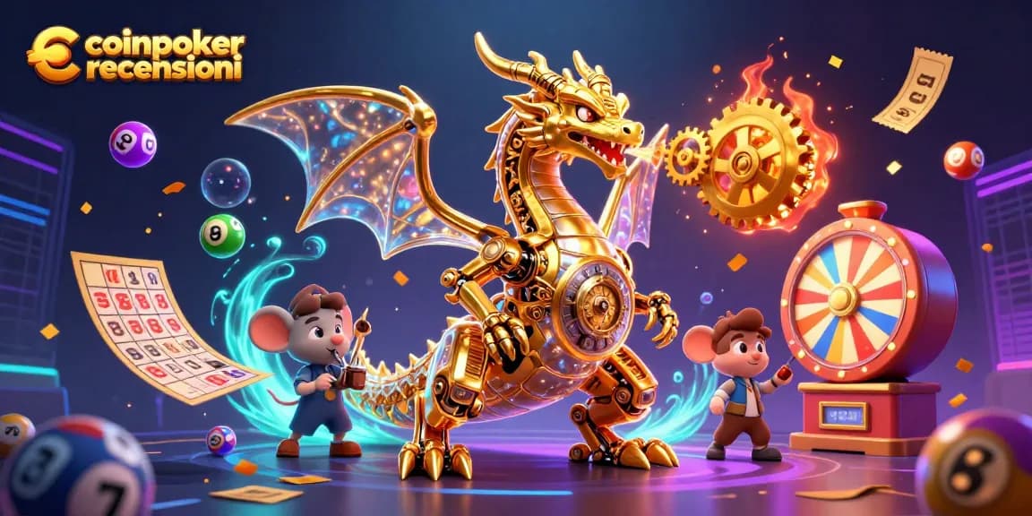 Scopri le recensioni su CoinPoker mentre il drago meccanico vive avventure di gioco.