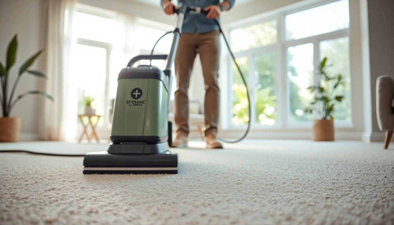 Best carpet cleaning company providing expert service in a bright living room.