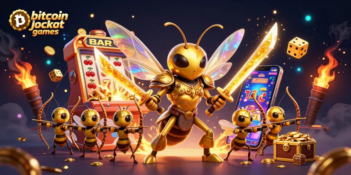 Experience thrilling bitcoin jackpot games with action-packed slots, colorful reels, and dazzling gold.