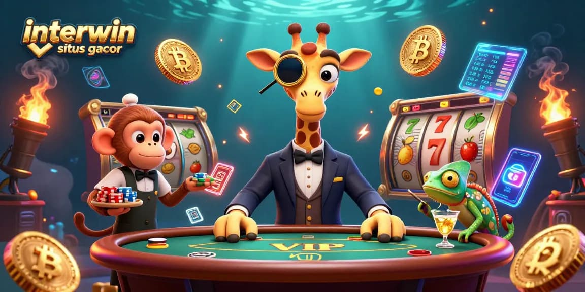 Experience the excitement of interwin situs gacor with a high-roller giraffe at a VIP poker table and a monkey valet.