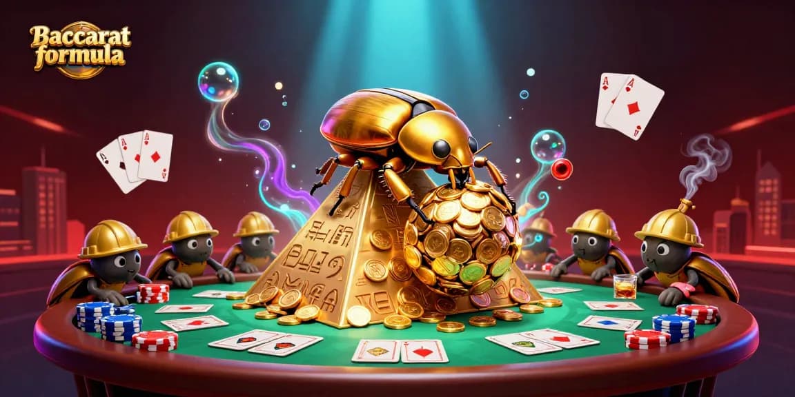 Winning strategies with the Baccarat formula in an engaging casino scene filled with vibrant gaming elements.