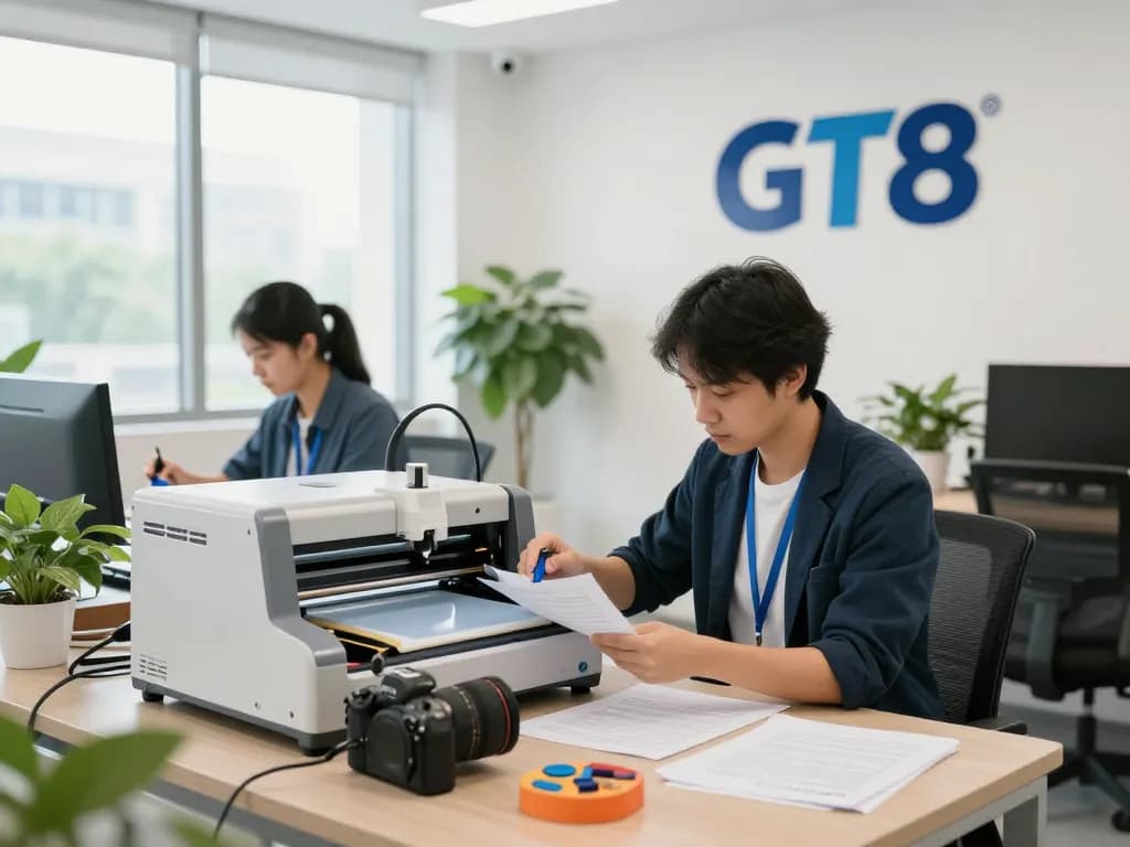 Bóc ép plastic tại hà nội service with expert technician working in a modern office environment, showcasing advanced equipment and professional atmosphere.