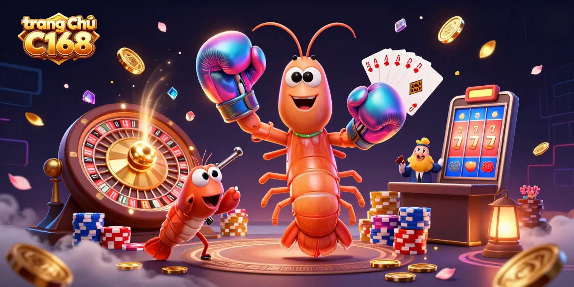 Experience thrilling gameplay at trang chủ C168 with vibrant 3D casino elements, showcasing dynamic characters and festive atmosphere.