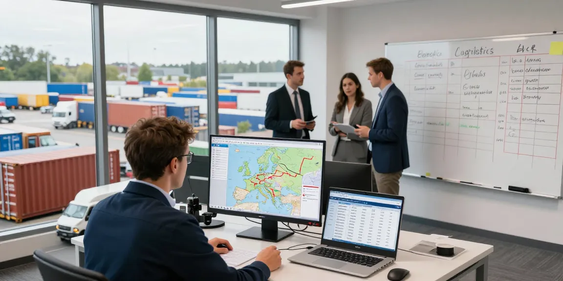 Effizienter Komplettladung Transport von Dortmund in einem modernen Logistikbüro.