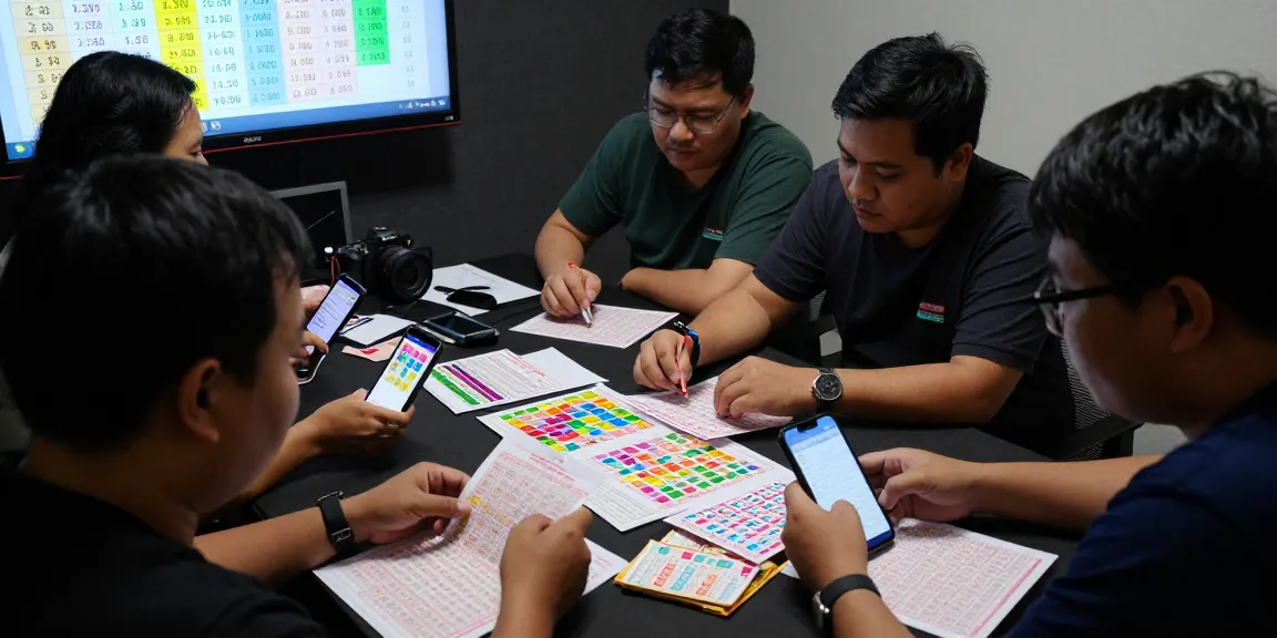 Analisis angka untung malam ini oleh pemain Togel Kamboja dan Macau dengan catatan dan tiket di meja.