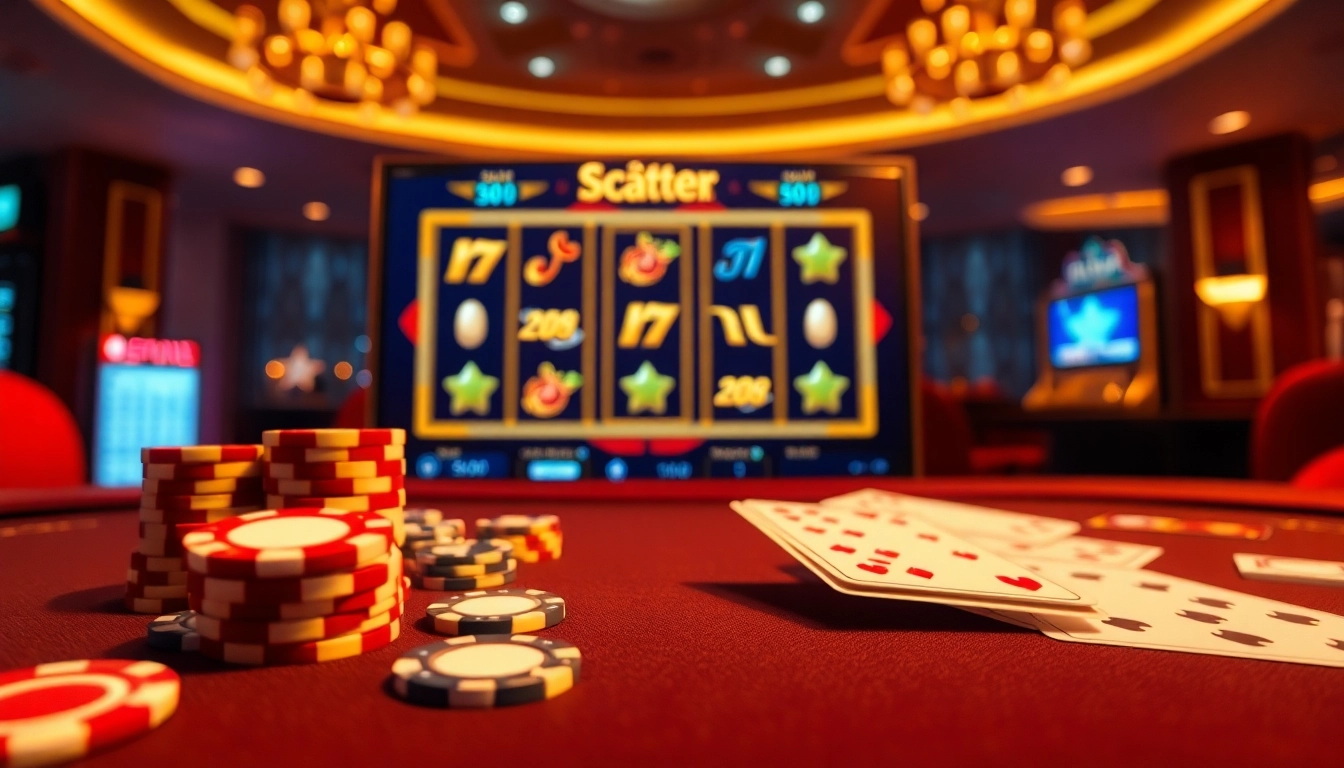 Engage with slot scatter hitam on a luxurious digital casino interface showcasing vivid symbols and excitement.