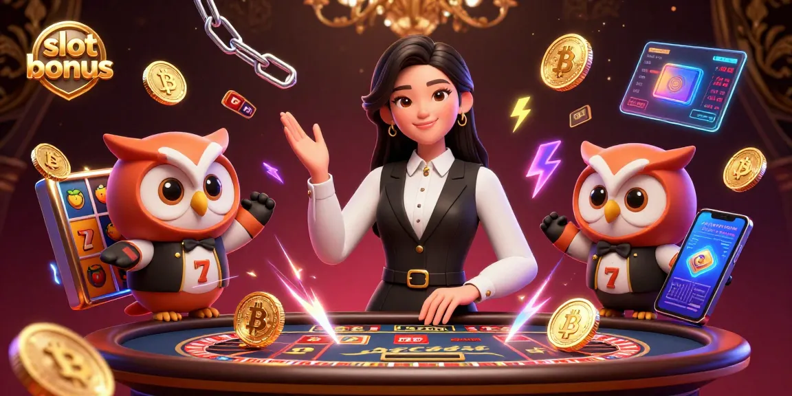 Engage with the vibrant slot bonus scene featuring dynamic dealers and colorful gaming elements.