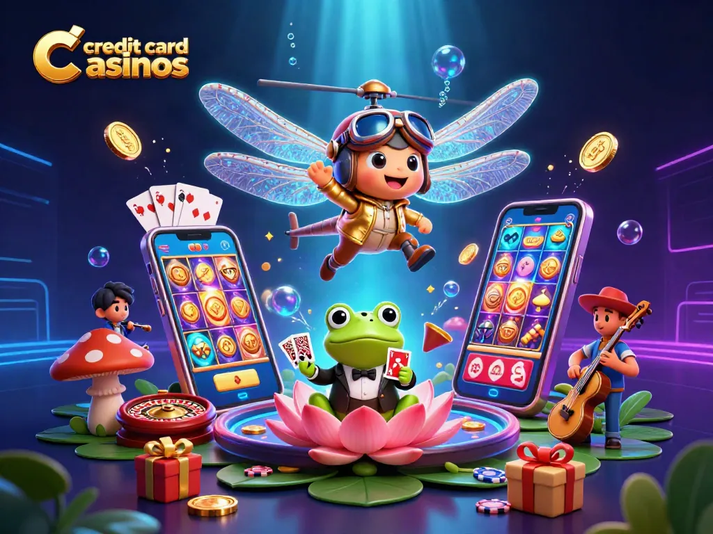 Experience the thrill at credit card casinos uk, featuring lively dragonfly pilots and frog croupiers.