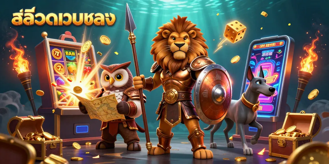 Experience thrilling jackpots with สล็อตเว็บตรง as animated characters celebrate wins amidst vibrant casino elements.