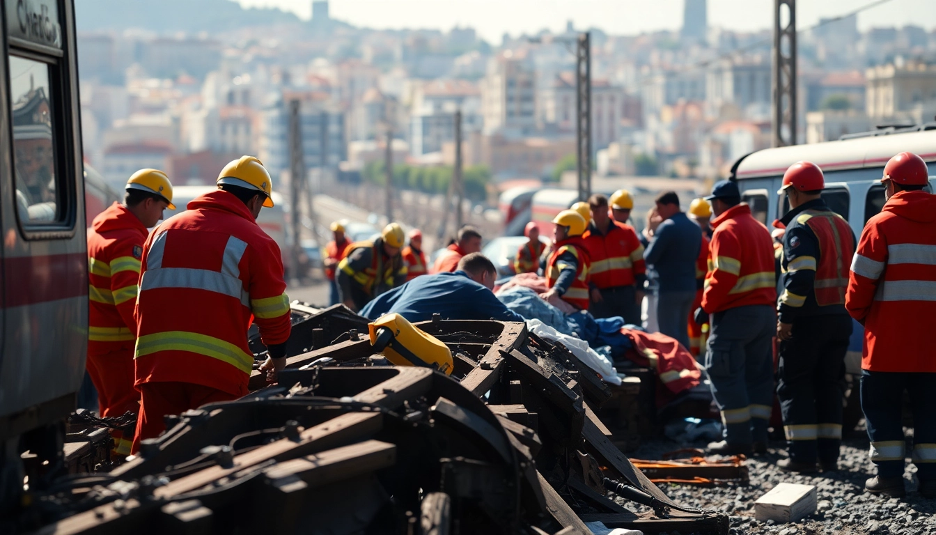 Responders aid victims of the spain train crash during a chaotic rescue operation.