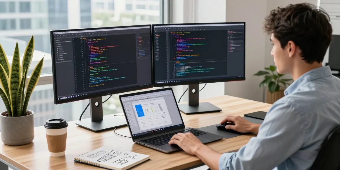 Engaging workspace showcasing a developer coding for 纸飞机中文版 in a modern office environment.