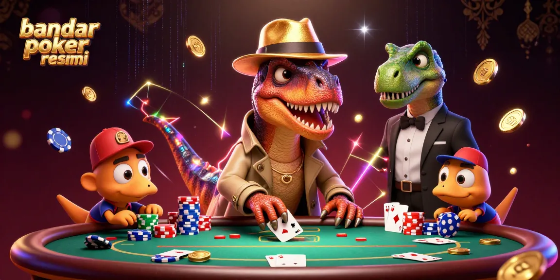 Engage with bandar poker resmi in a dynamic casino scene featuring poker stakes and vibrant casino elements.