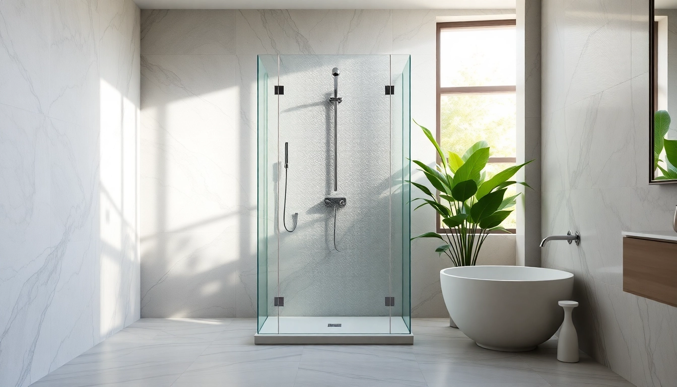 Experience tranquil elegant showers Australia with a stunning glass enclosure and serene ambiance.
