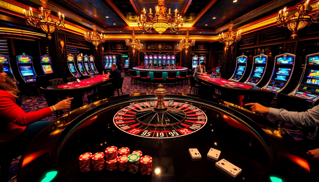 Excitation des paris au meilleur casino en ligne France avec des joueurs s'engageant autour d'une table de roulette.