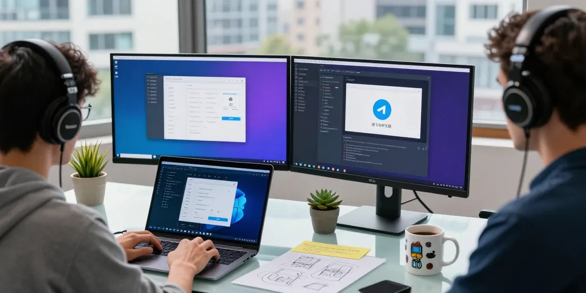 Developer coding on 纸飞机中文版 interface in a modern workspace