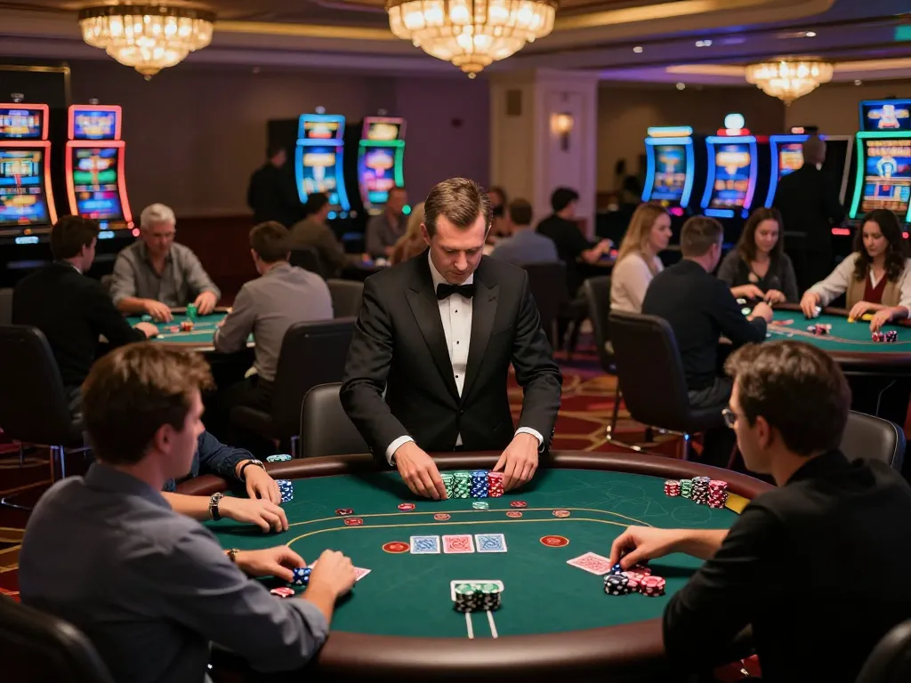 Players engaging in high-stakes poker gameplay at 3win actor casino, showcasing strategic moments and luxurious ambiance