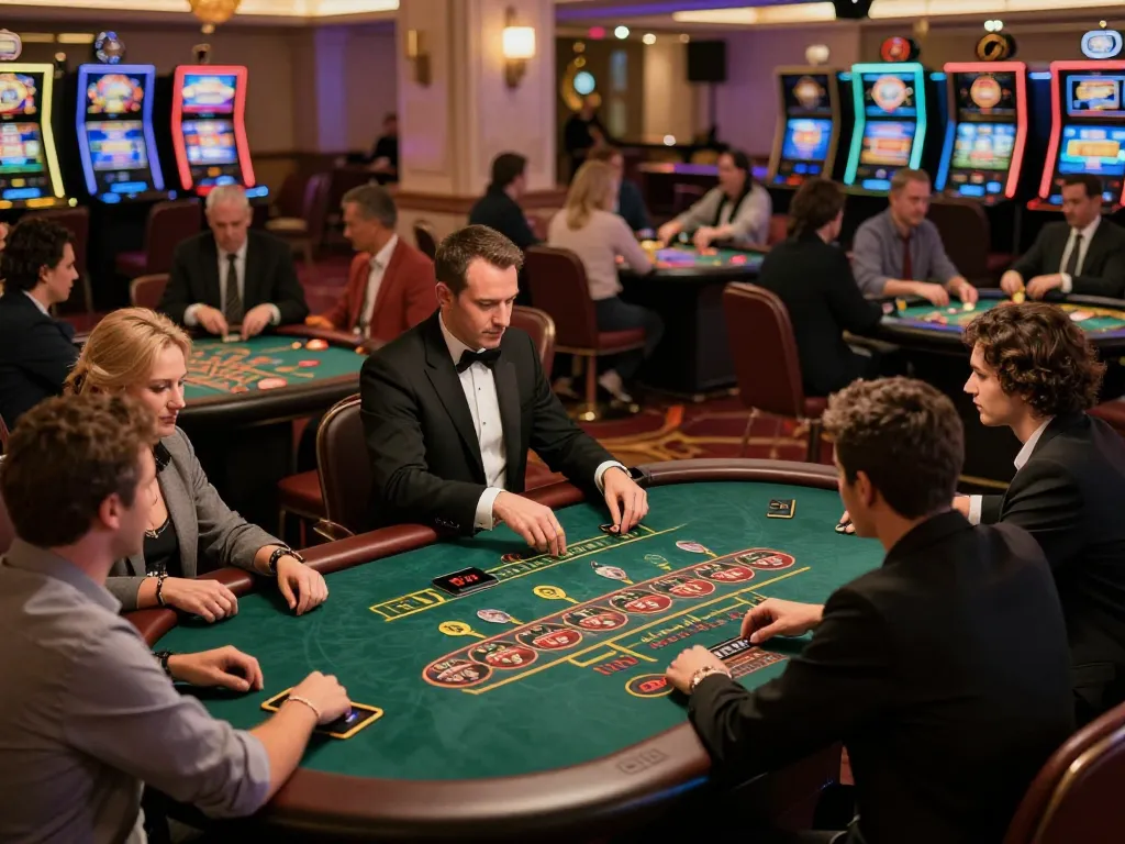 Engaging players at the migliori casino online europei live blackjack table, experiencing strategic gameplay in an upscale environment.