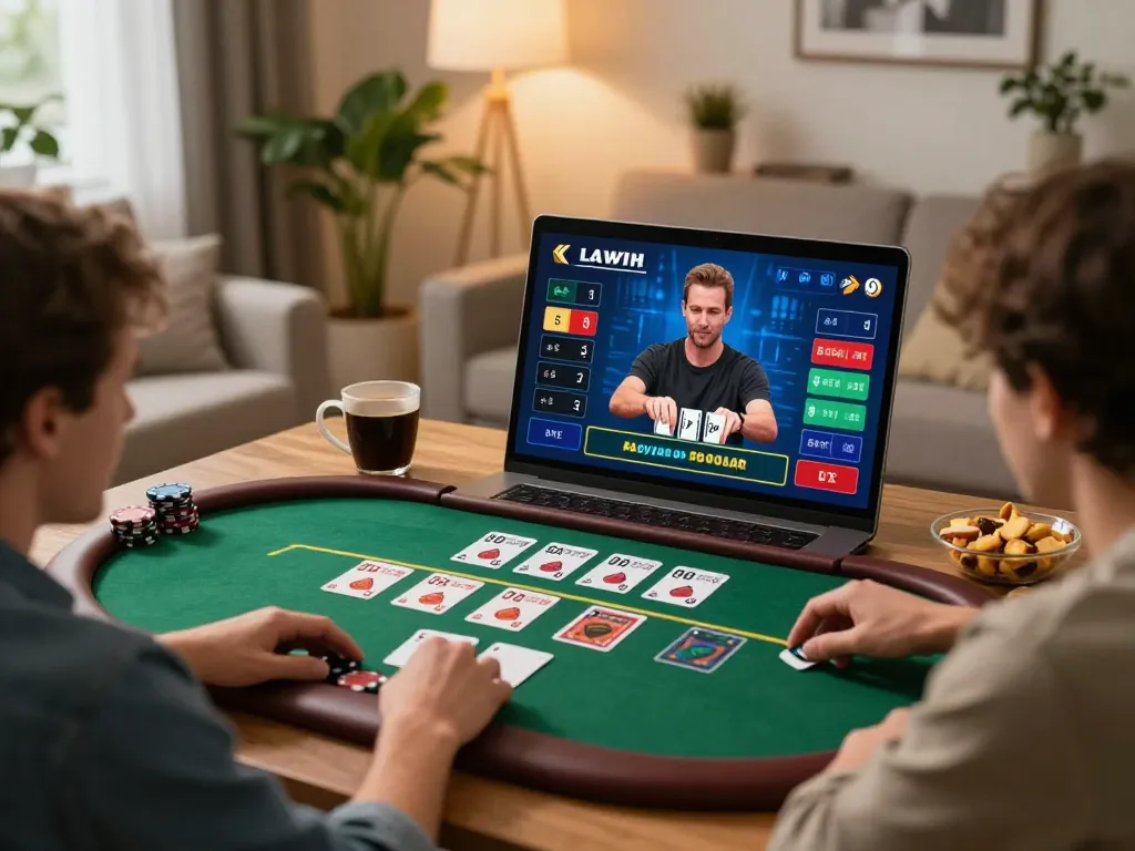 Players enjoying a live dealer blackjack game showcasing B52's online gaming experience.