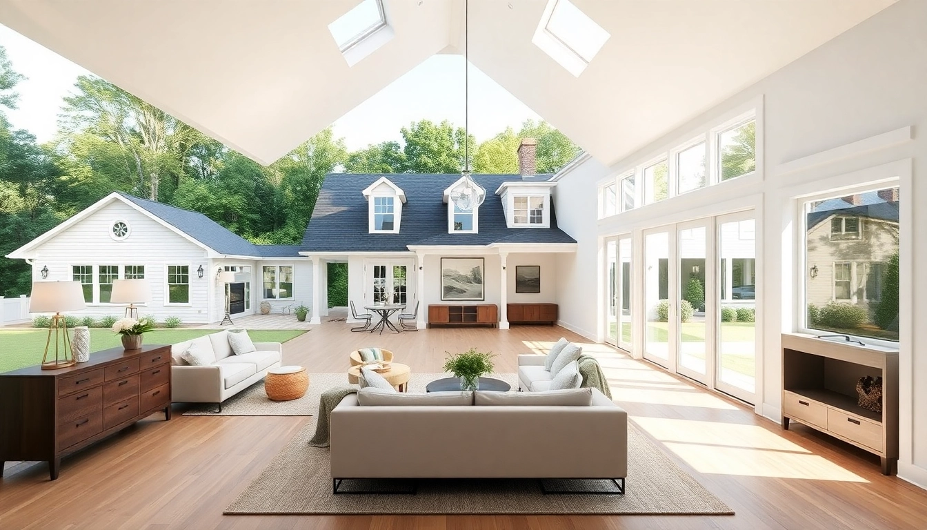 Cape Cod home addition design featuring spacious living area and attached garage.