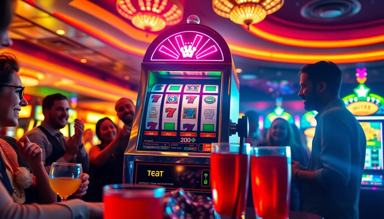 Menghadapi situs toto kasino dengan mesin slot berkilau dan pemain yang antusias.