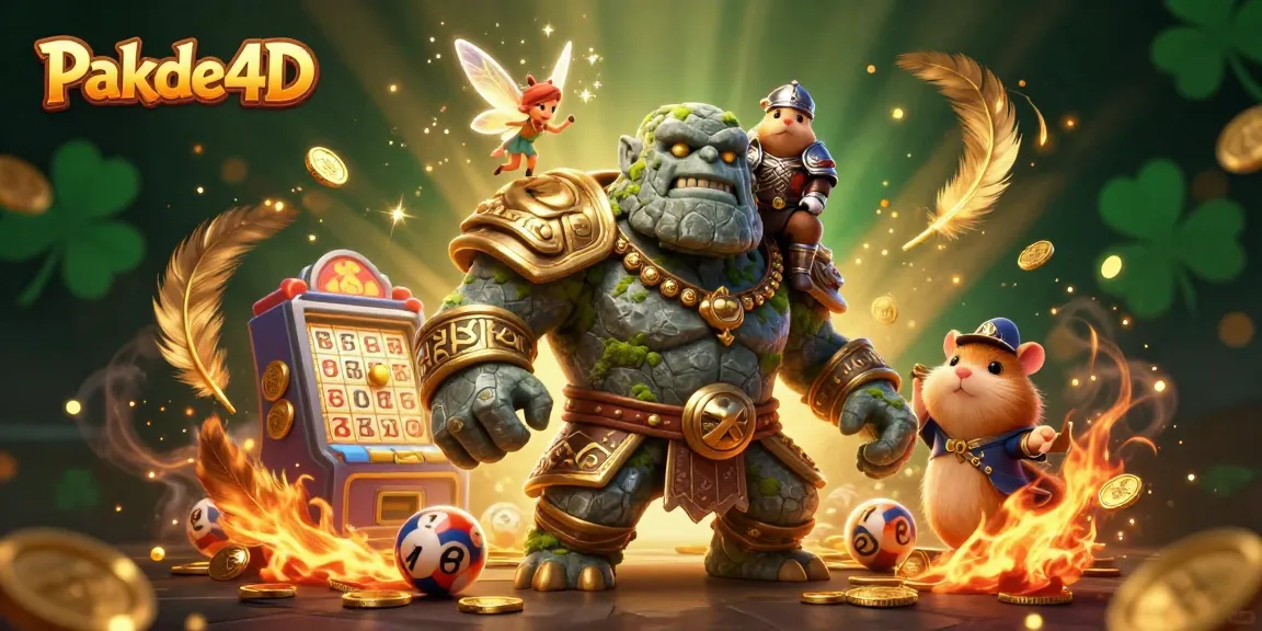 Spin the Pakde4D lottery machine and unleash winning potential with vibrant numbers and gold tokens.