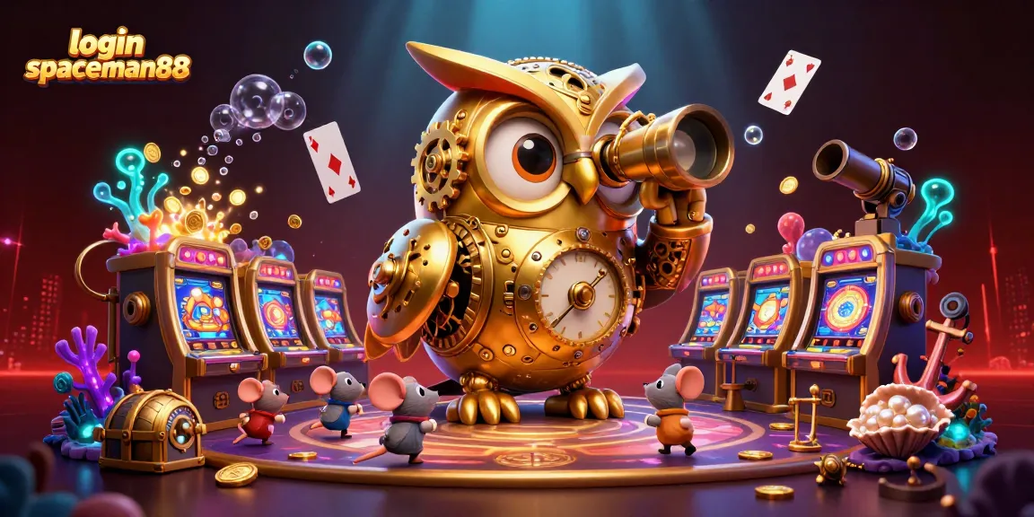 Engage with the thrilling login spaceman88 experience featuring a vibrant 3D casino scene.