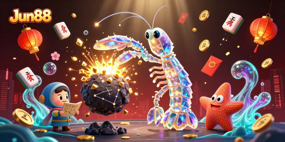 Engage with Jun88's thrilling gaming experience in an explosive 3D casino scene full of vibrant details.