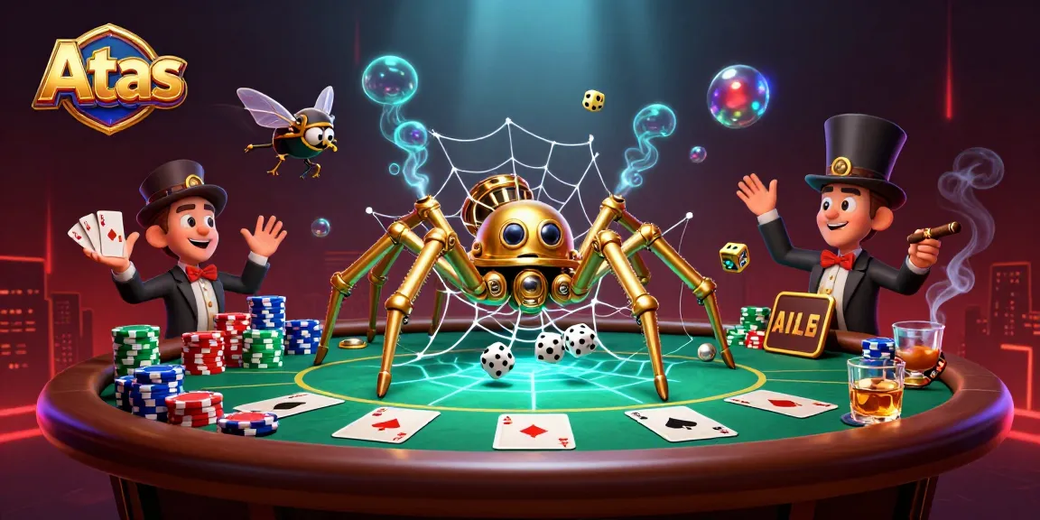 Experience thrilling gameplay at Atas Casino with captivating poker elements and steampunk art.