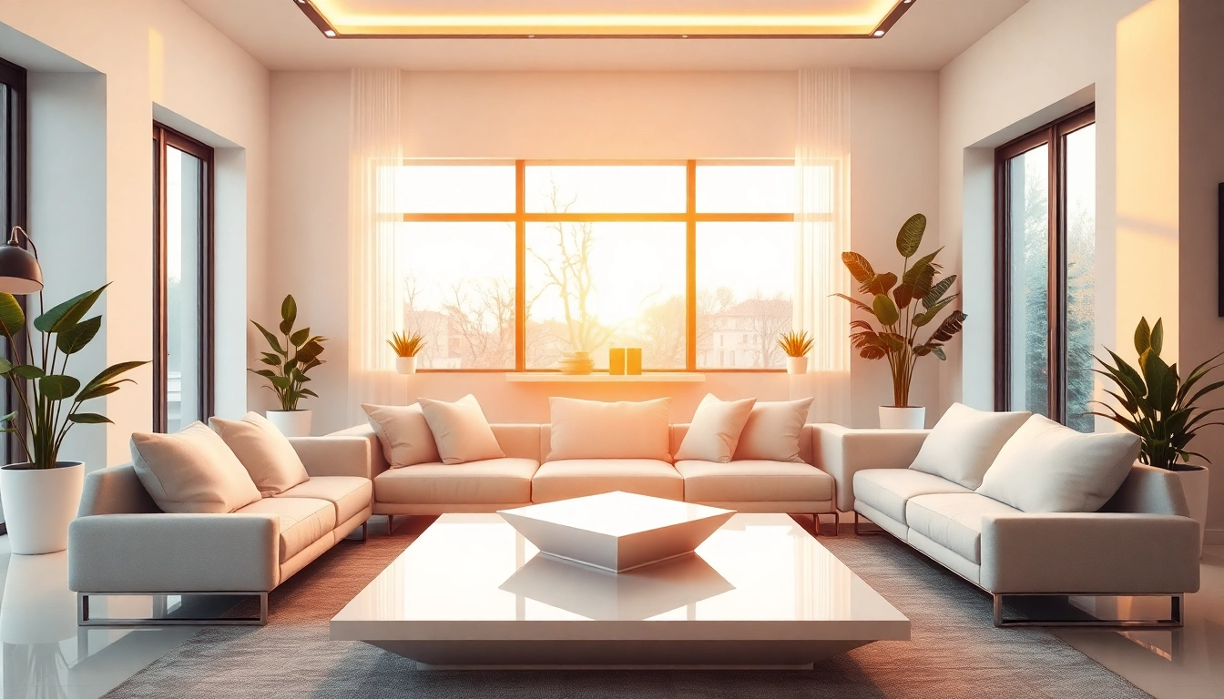 Sleek Illumination enhances a modern living room with minimalistic design and natural lighting.