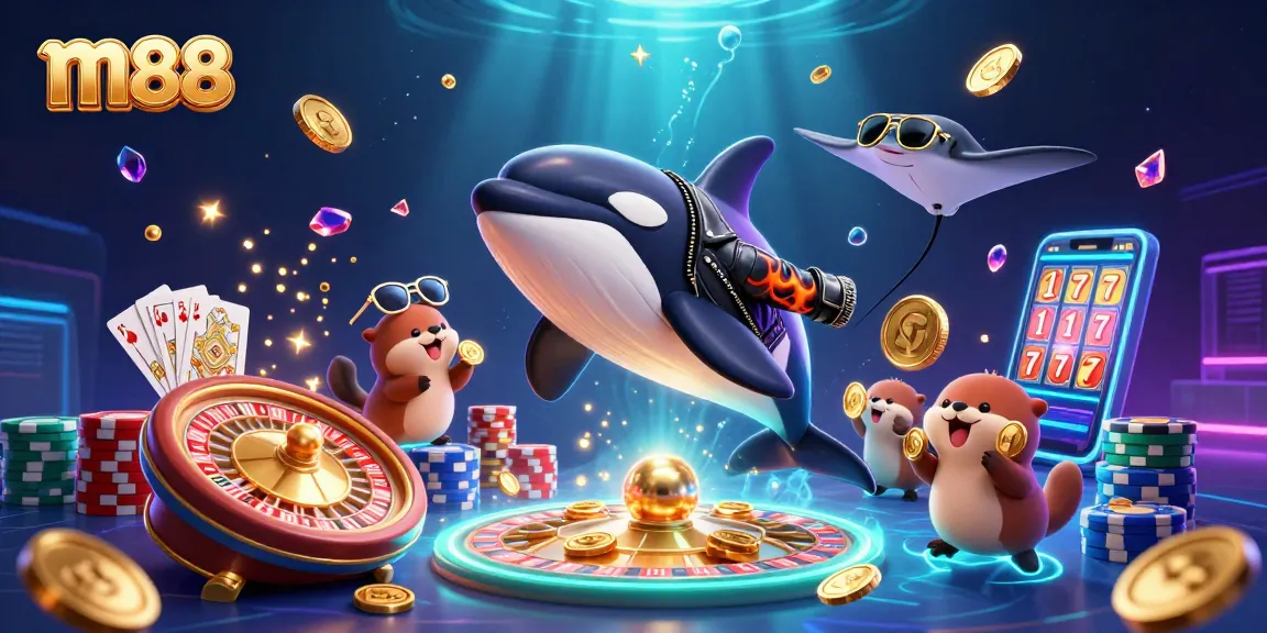 Join the fun at m88 with vibrant characters and exciting casino game elements!