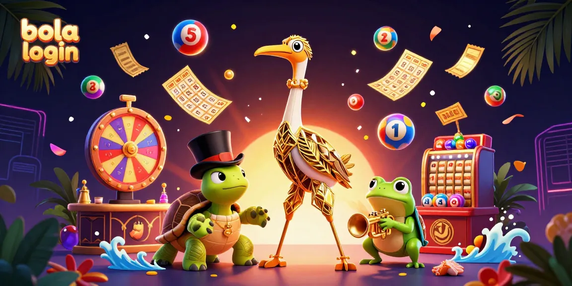 Engage with bola login through vibrant lottery elements in this dynamic 3D scene.