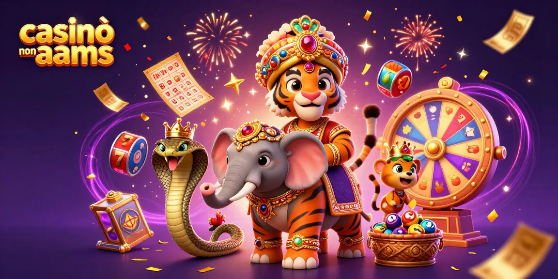 Vivi il brivido dei casinò non AAMS con questa vivace illustrazione 3D di un casinò piena d'azione ed emozione.