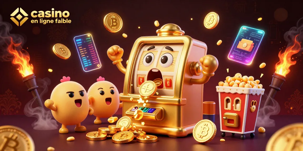 Le casino en ligne fiable propose des gains avec une machine à sous dorée qui remporte un jackpot, entourée d'éléments de divertissement.