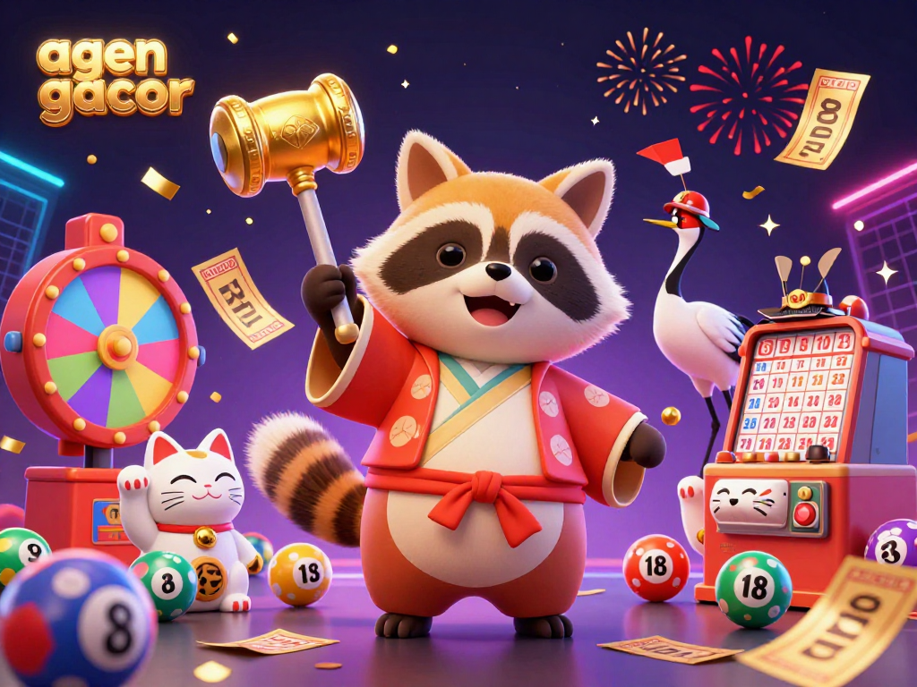 Experience winning strategies with agen gacor in this vibrant casino-themed digital illustration.