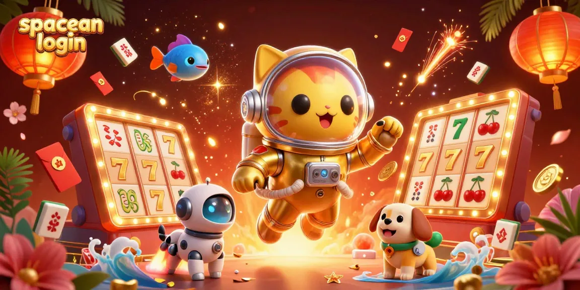 Experience winning with spaceman login through a dynamic casino scene featuring slots and 3D characters.