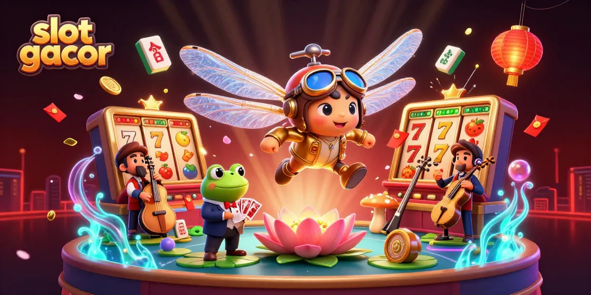 Menangkan slot gacor dengan ilustrasi kasino dinamis, menampilkan karakter lucu dan elemen beruntung yang kaya.