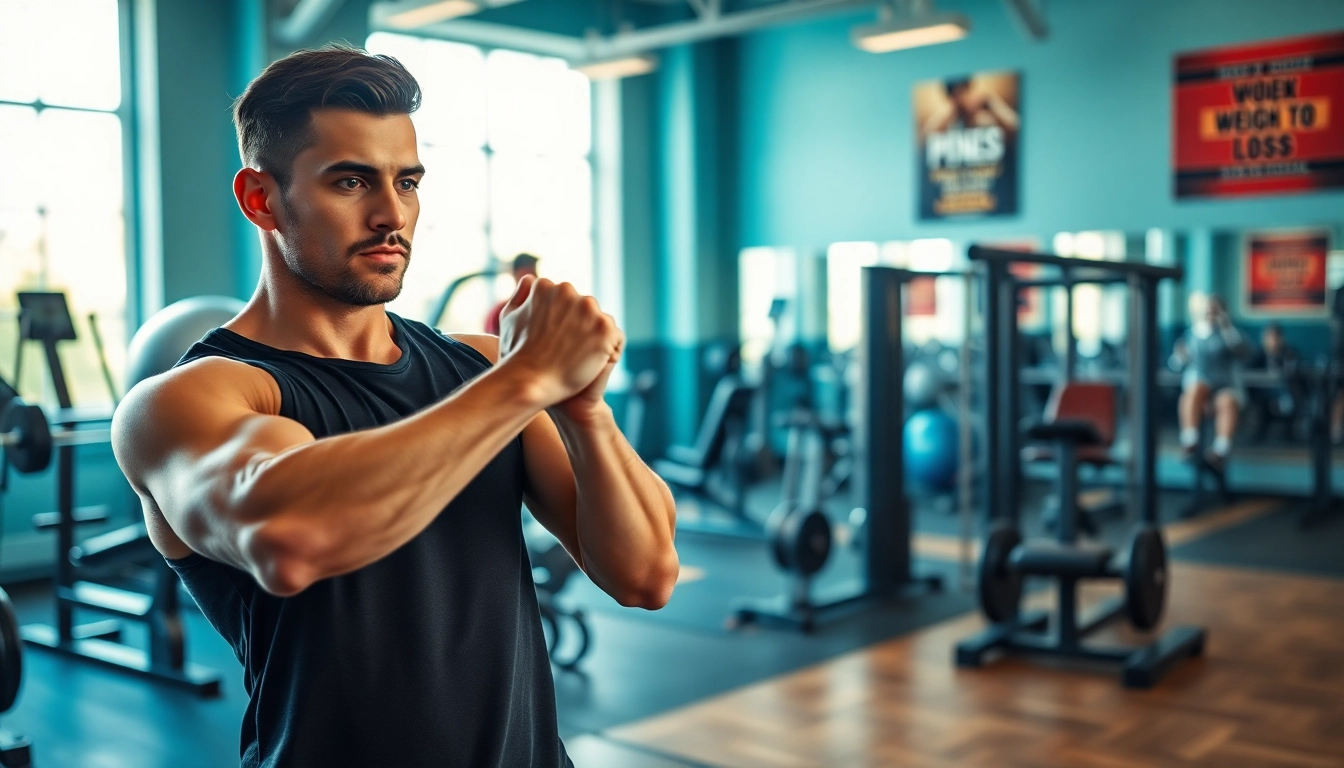 Overcoming a weight loss plateau with strength training in a vibrant gym setting.