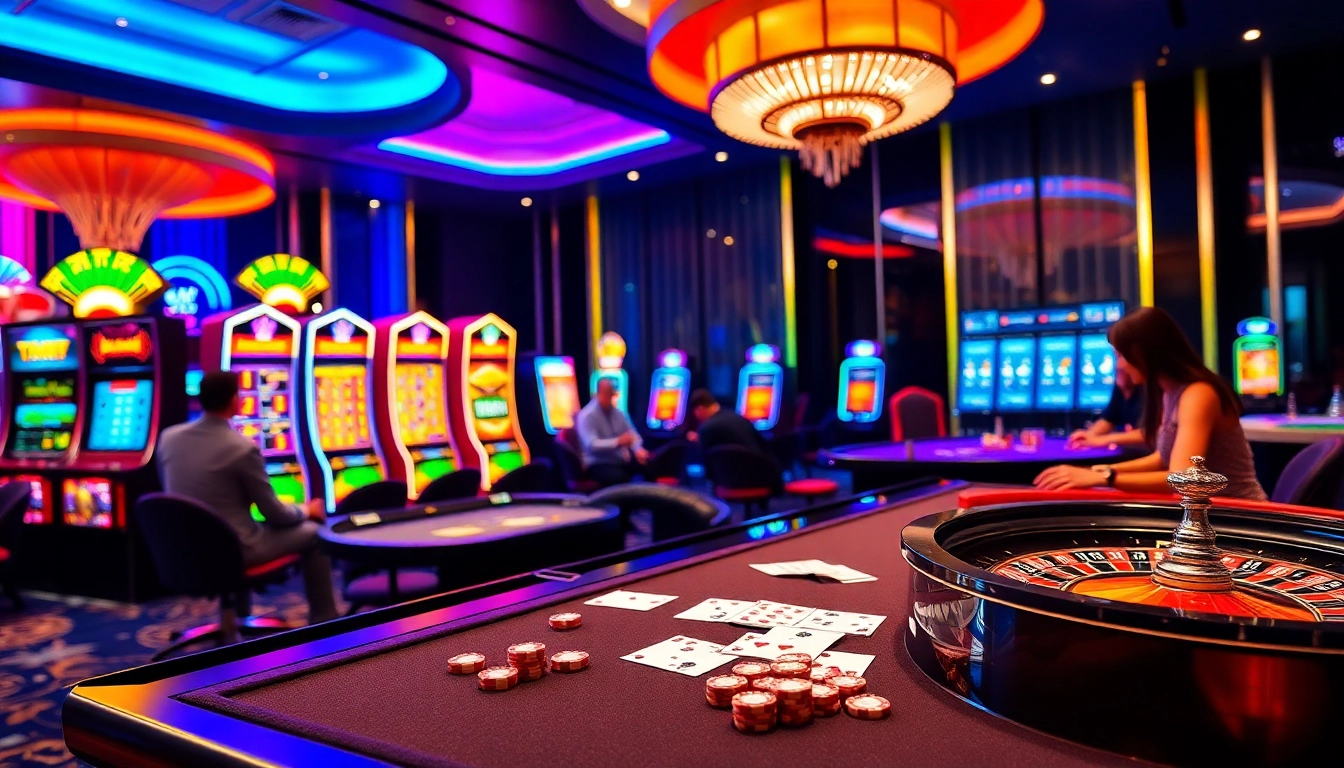 Exciting casino experience highlighting the link rr88 with players enjoying games at vibrant tables.