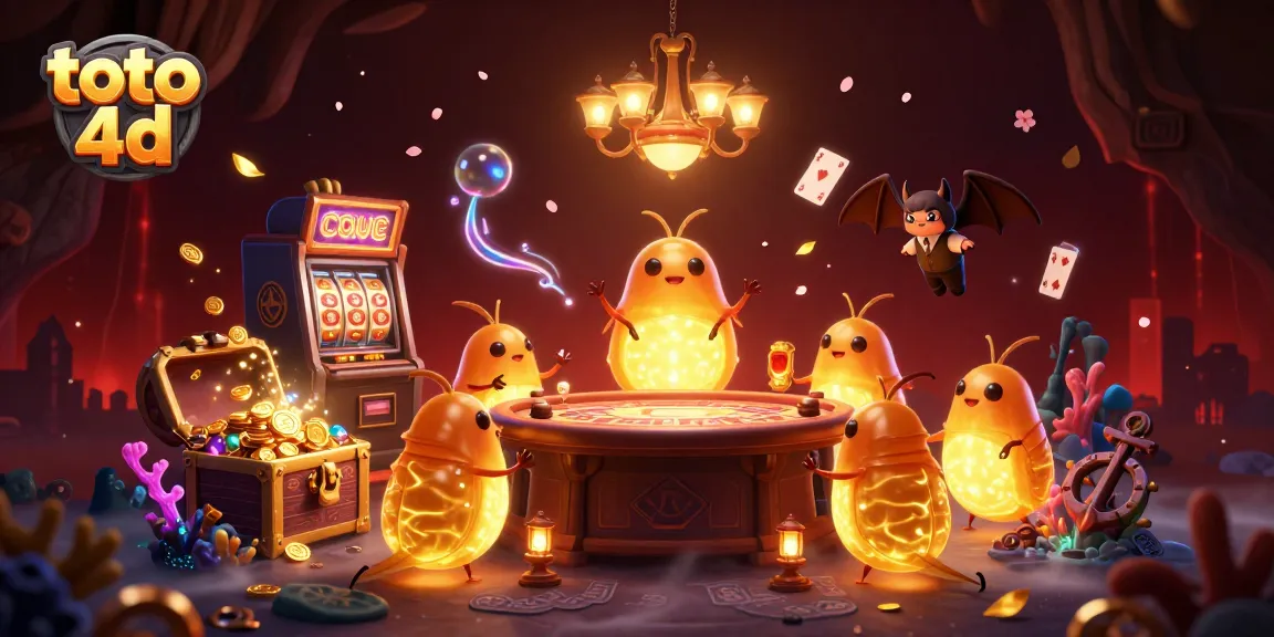 Experience exciting gameplay at toto 4d with vibrant glowworms lighting a bustling cave casino.