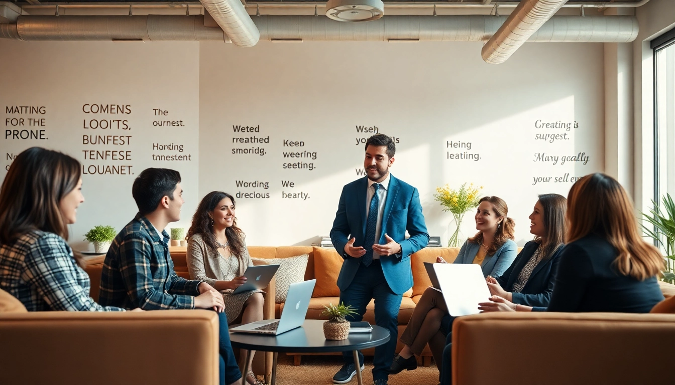 Engaging session with a business coach near me, inspiring a diverse group of entrepreneurs.