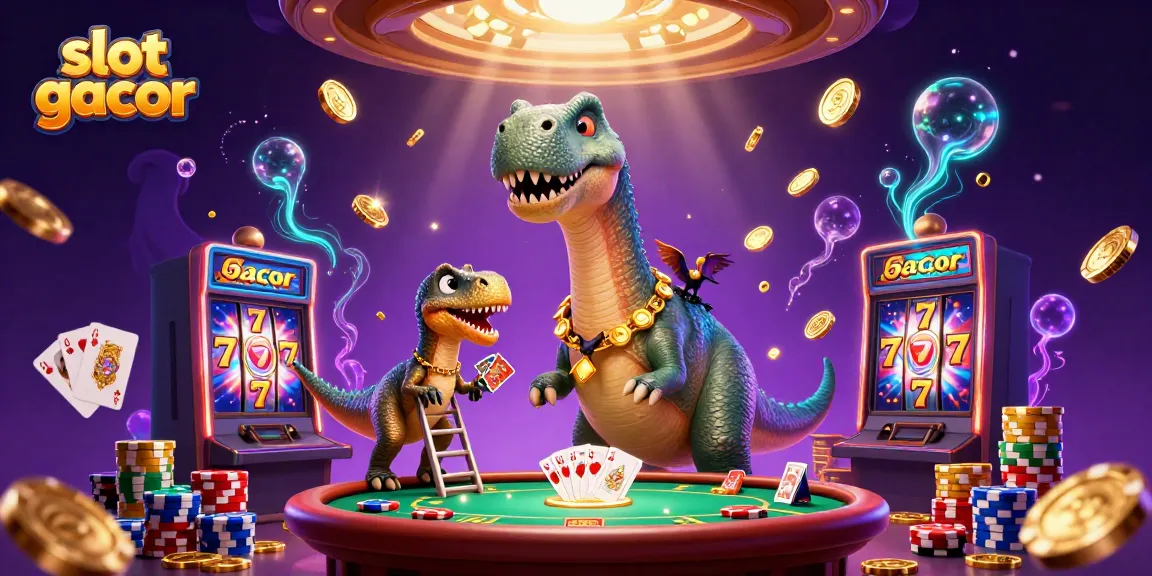 Experience the excitement of slot gacor gameplay with a vibrant casino scene featuring unique characters.