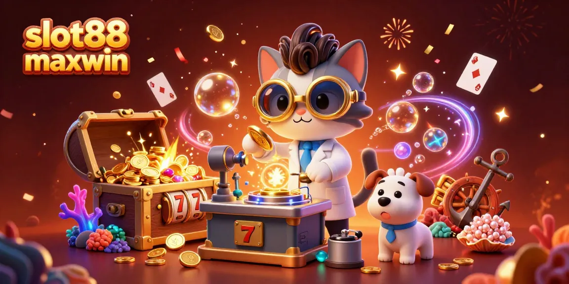 Rasakan sensasi slot88 maxwin saat koin emas meledak dari peti di ilustrasi kasino yang berwarna-warni.