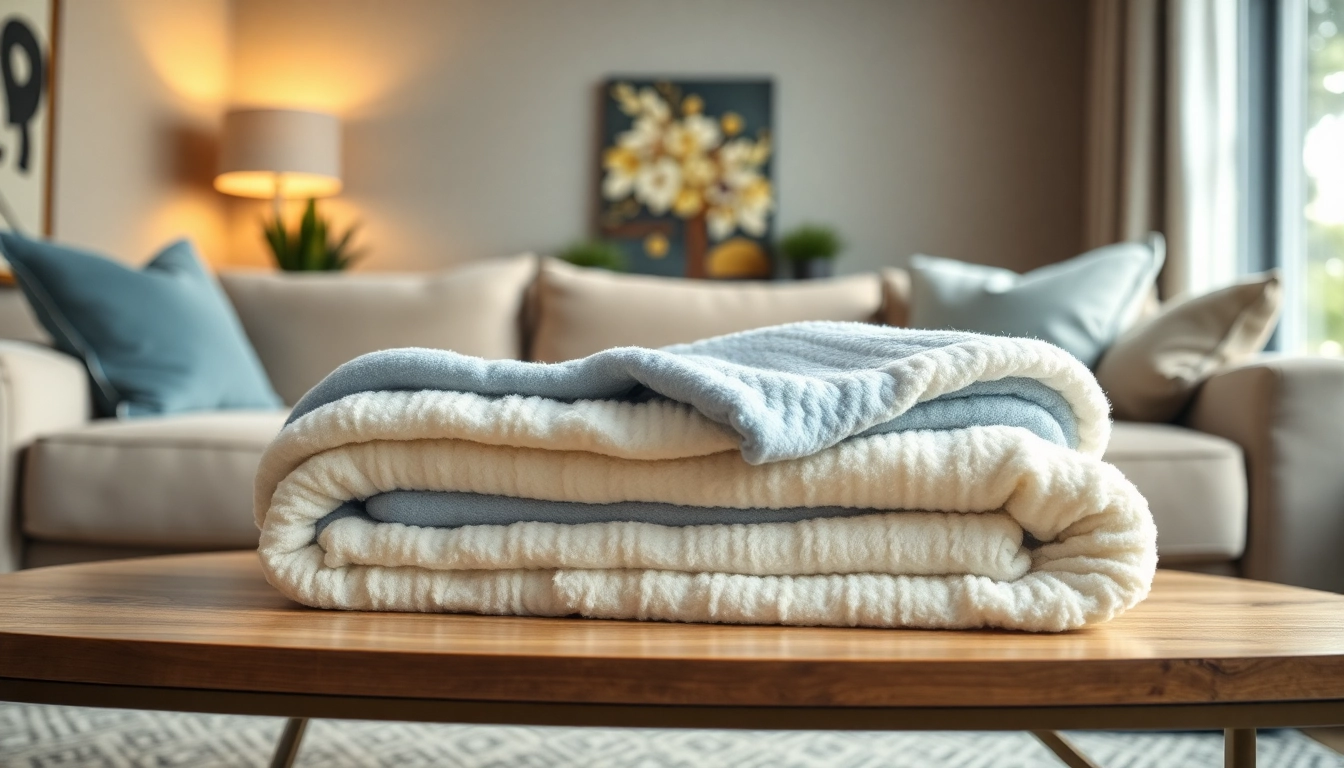 Fleece dekens vullen een gezellige woonkamer met warme kleuren.