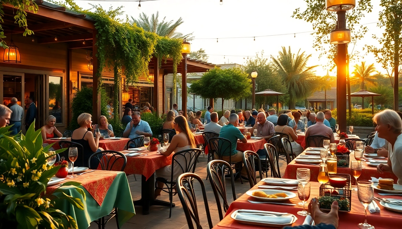 Enjoying delicious cuisine at Clarksburg ca restaurants in a lively outdoor setting.