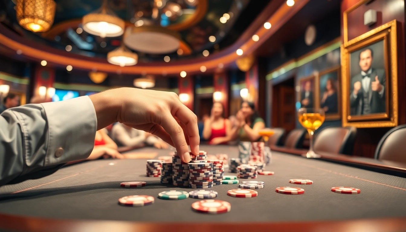 Menangkan game casino pakde4d dengan kartu dan chip poker di meja yang glamor.
