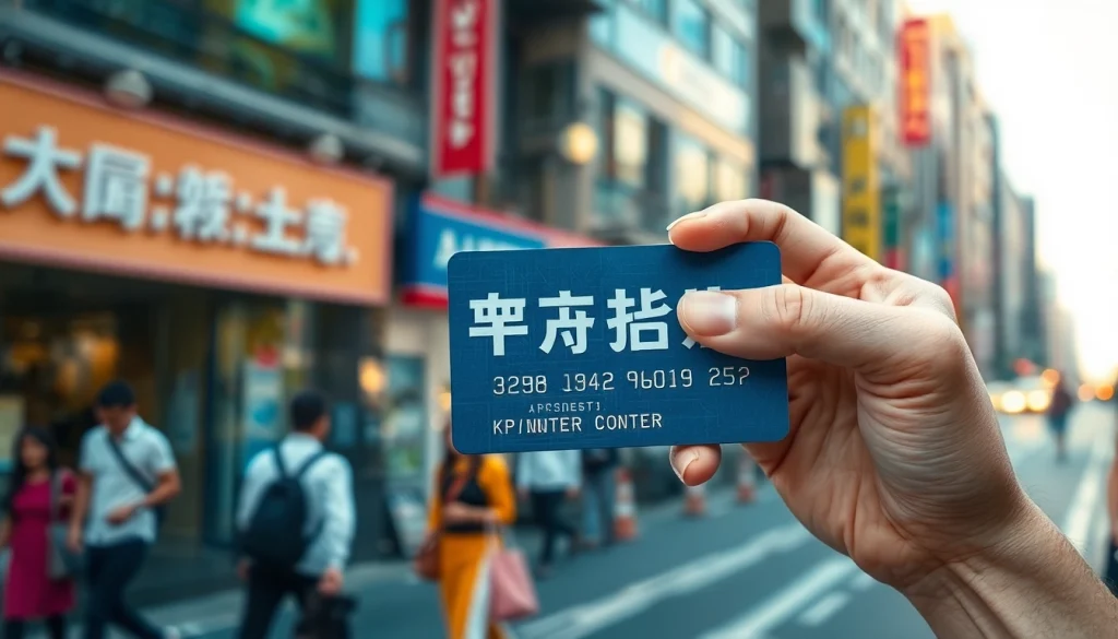 카드깡을 이해하는 Credit Card의 이미지가 다이나믹한 도시 거리에서 강조됩니다.