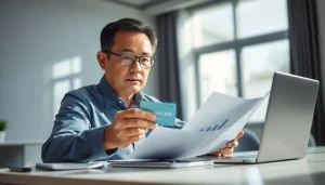 카드 현금화와 관련된 금융 활동을 수행하는 인물의 모습