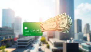 카드깡의 변환 과정을 보여주는 인포그래픽에서 신용카드가 현금으로 변하는 모습.